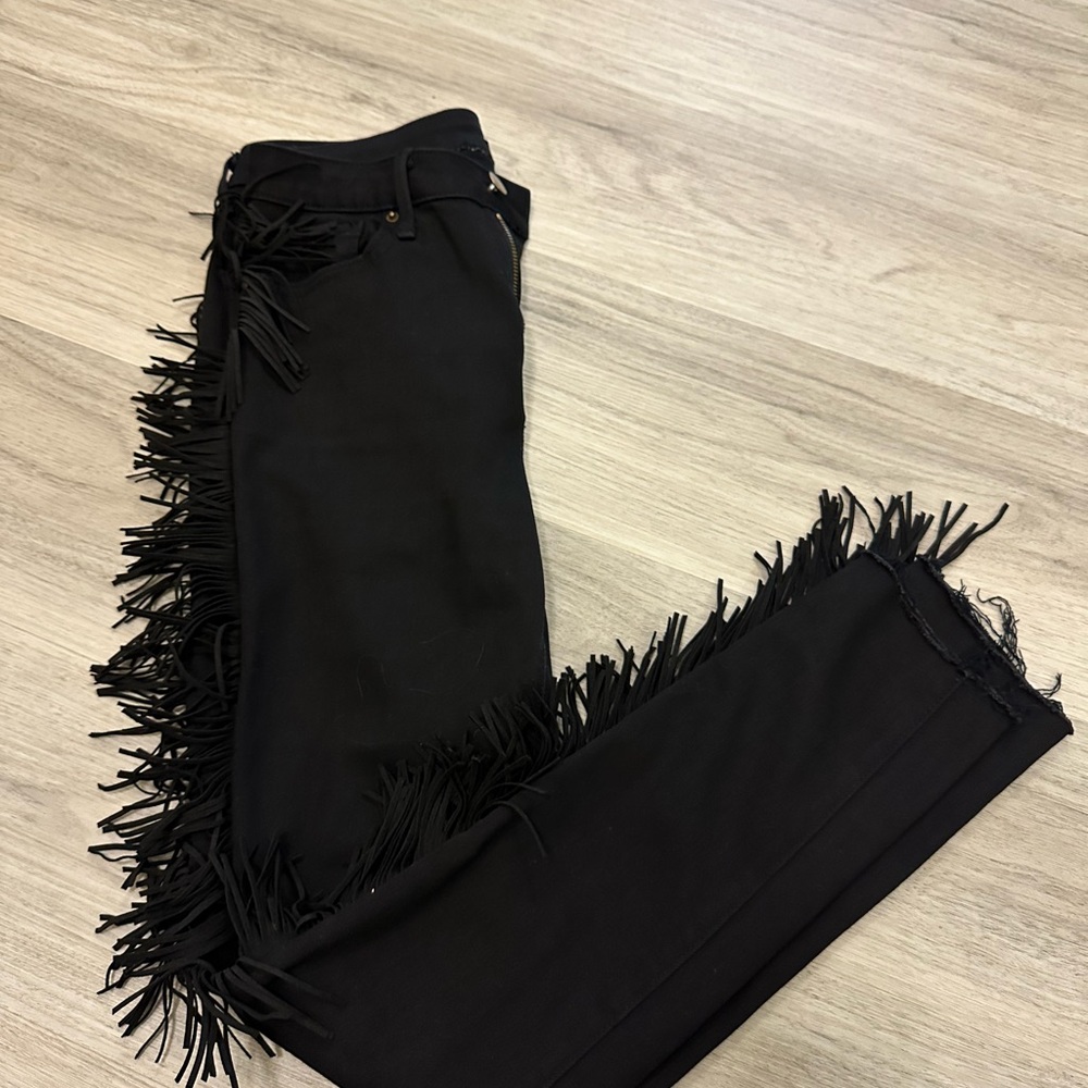 Aqua Black Fringe jeans
